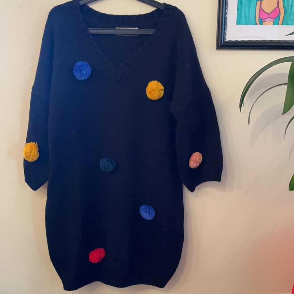 Pom Pom Sweater Dress
